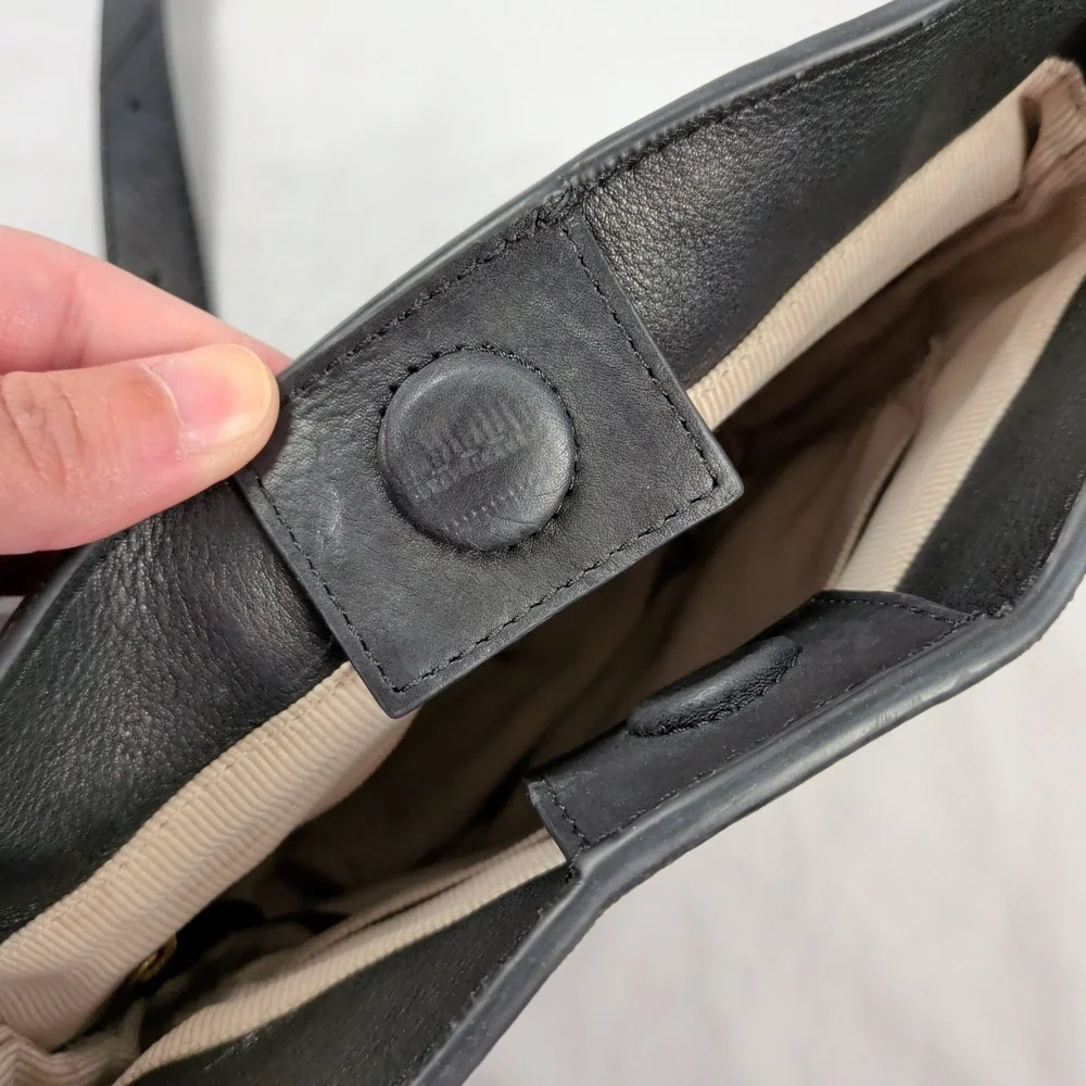 Small Black Leather Crossbody‎ Shoulder Bag Grunge Bikercore